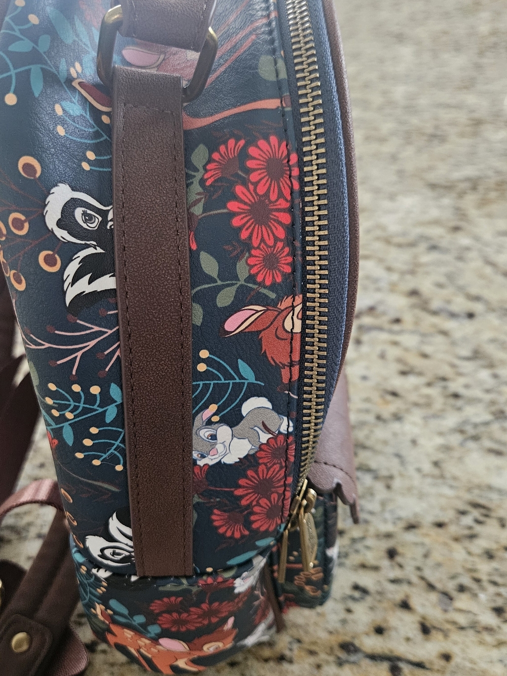 Loungefly Brown Bambi Floral Mini Backpack - Picture 8 of 9
